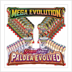 Pokemon Paldea Evolved & Mega Evolution 36 Pack Break | Multi-Hit Energy Break