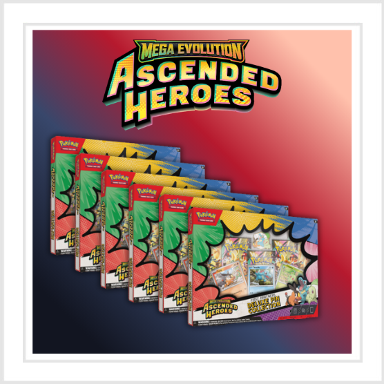 Ascended Heroes First Partners Deluxe Pin Collection 6 Box Case #1 | Multi-Hit Energy Break